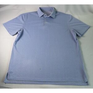 Southern Tide Blue Performance Golf Polo Shirt Mens Size Large Geometric Print